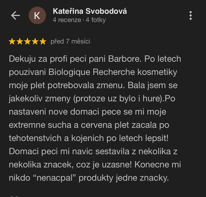 Recence klientky Bora Esthetic Institutu 3