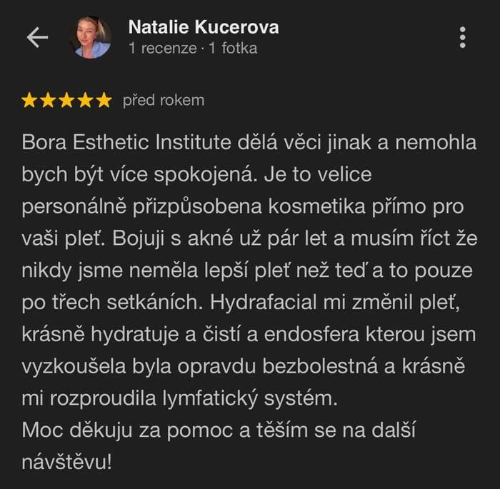 Recence klientky Bora Esthetic Institutu 8