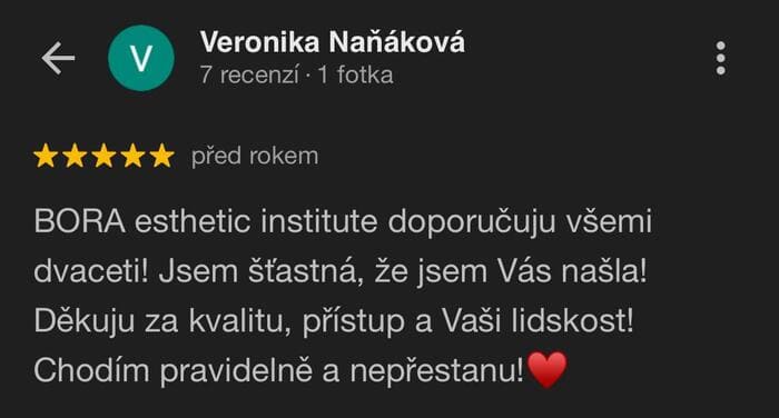 Recence klientky Bora Esthetic Institutu 9